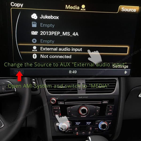 AMI MDI MMI Interface Bluetooth Modul AUX Modtagerkabel Adapter til Audi VW Radio Stereo Bil Trådløs A2DP Audio Input (MMI 3G)