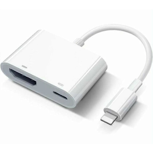 Gäller Apple Lightning Digital AV-adapter Lightning till HDMI-adapter Apple MFi-certifierad HDMI-kabelkontakt 1080P Synkronisera skärm till TV/HDTV/Monitor