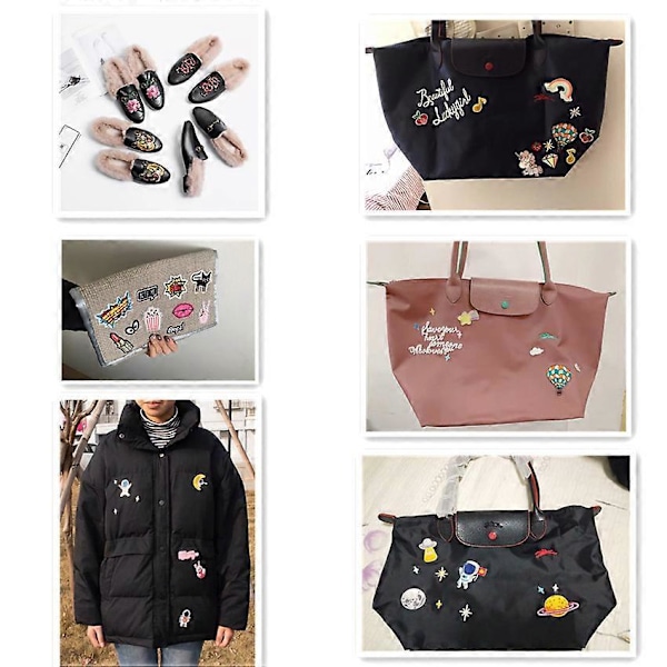 Set med Stora Blandade Estetiska och Coola Utomhus Stryk-på-lappar för Jackor Ryggsäckar Jeans och Kläder | Varje Broderad Lapp är Hållbar och Fäster Bra