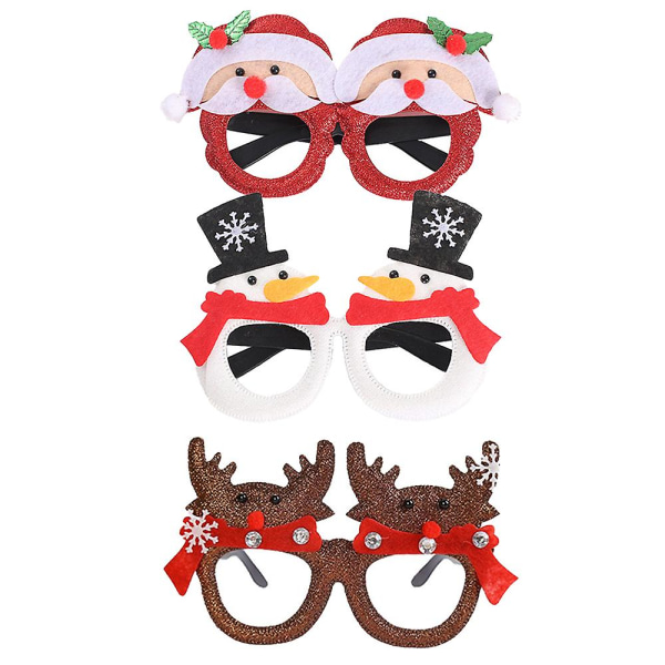 3-pack julglasögon ram Plast tecknad Älg Santa