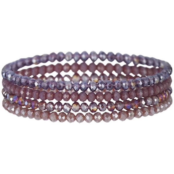 (Lilla) Elegant Perler Elastisk Armbånd Håndreb med Flerfarvede Lag Justerbart Modetilbehør til Daglig Afslappet Brug Lilla