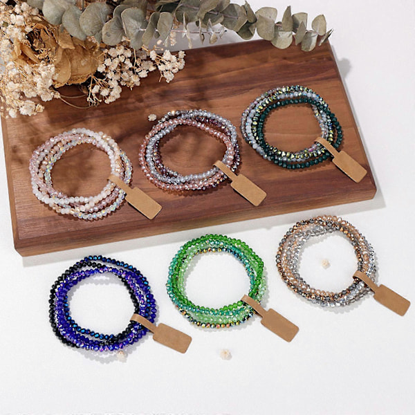 (Blå) Multifunktionelle Strand Krystal Armbånd Alsidigt og Farverigt Smykketilbehør til Trendy Kvinder Damer Garderobe Blå