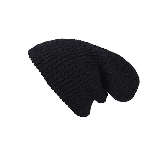 Unisex Grovstickad Mössa, Lång Hängande Mössa, Vintermössa