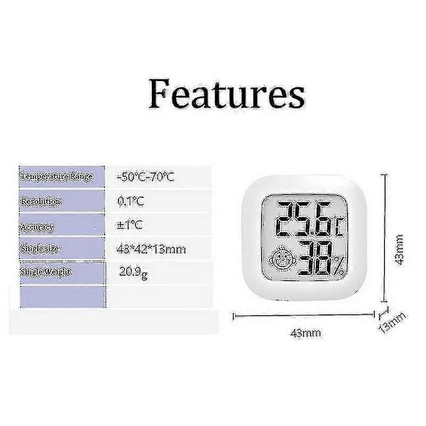 Mini LCD Digital Rumstemperatur Termometer Inomhus Hygrometer Inomhustermometer (Rosa)