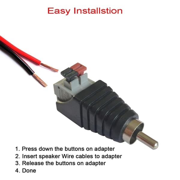 8 stk RCA til høyttalerkabeladapter, RCA-plugg til AV
