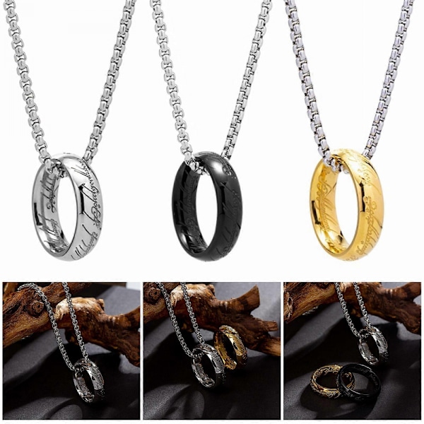 Miesten Retro Sormus Kaulakoru Titaani Teräs Solisluuketju Unisex Choker Arkikäyttöön Kaulaketju Asusteet Musta