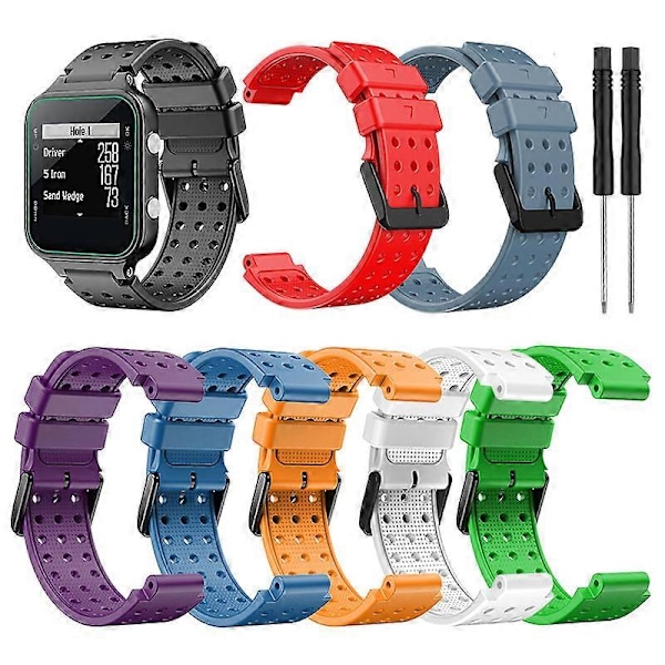 (Blå) Rem til Garmin Approach S20 Monokromt Urarmbånd til Garmin Approach S20 Silikone Udskiftning Mode Armbånd til Garmin blue