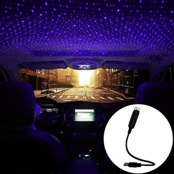 Mini LED-projeksjonslampe Stjernenattlys USB Stjernetopp Atmosfærisk Belysning