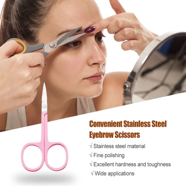Ögonbrynssax Hushållens enkla verktyg för form av ögonbryn i stål Rosa