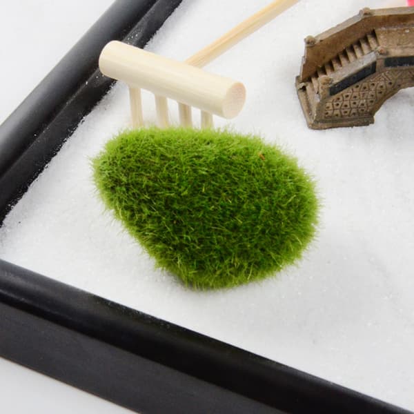 1 sæt japansk zenhave-sæt til skrivebord Mini zenhave-landskabsdekorationssæt