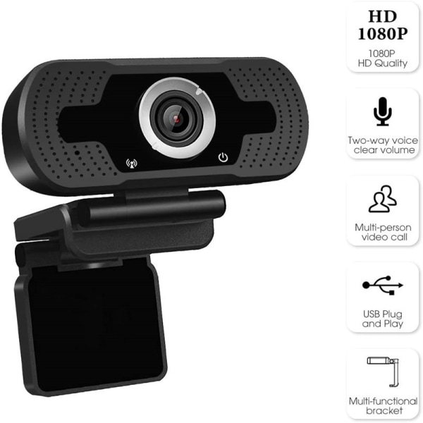1080p Webcam with Privacy Shutter, Autofocus HD Computer