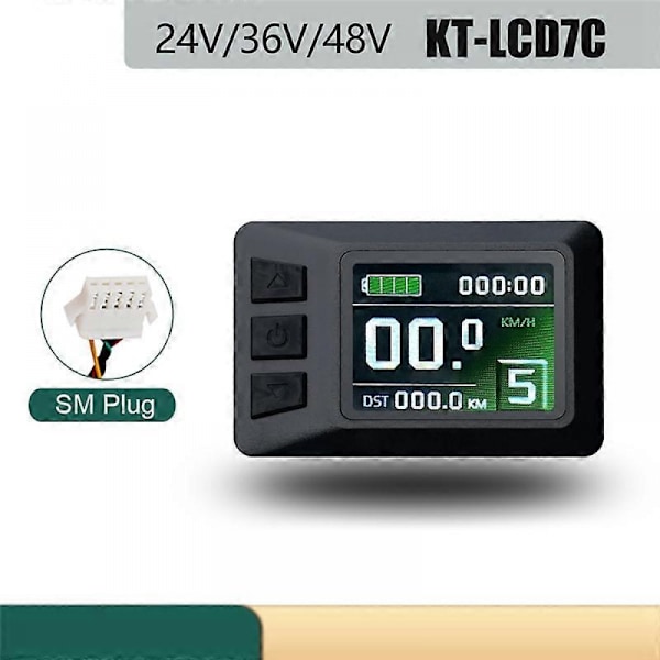 Ebike Display 24V/36V/48V för KT LCD7C Färgdisplay