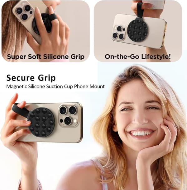 Sugproppsfäste, Magnetisk sugtelefonfodral Sticky Grip för väggduschspegelbil