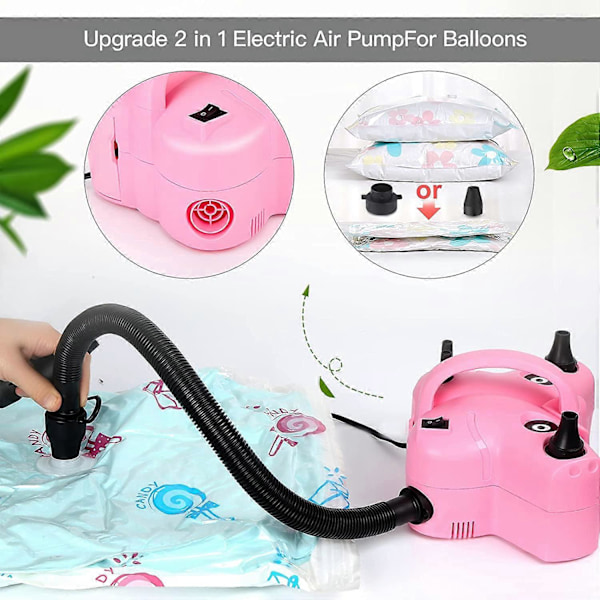 Elektrisk ballongpumpe, 3-i-1 elektrisk pumpe, luftpumpe for oppblåsing/tømming av badering, luftpute, fest, bursdag, bryllup