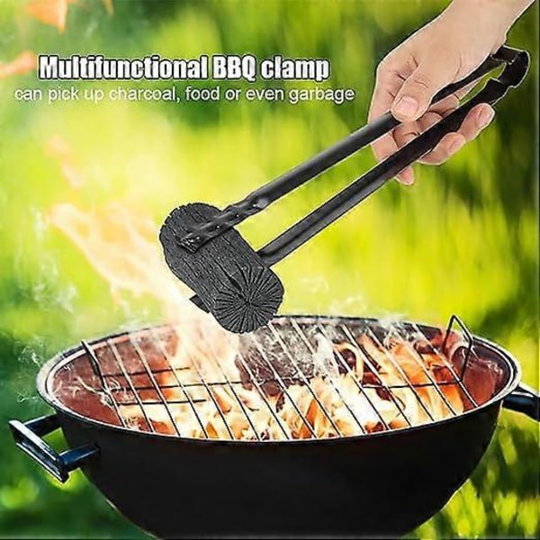 Multifunksjonell kulltang i metall med varmebestandig håndtak for matlaging, grilling, piknik