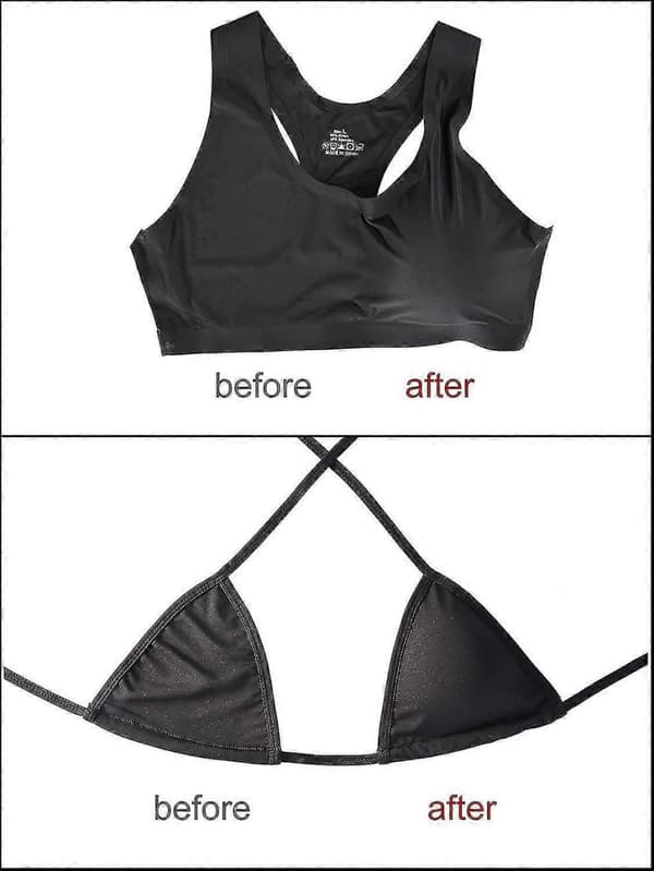 Bikini-indlæg BH-indlæg Push-up-indlæg, 3 farver, trekantet form, sort