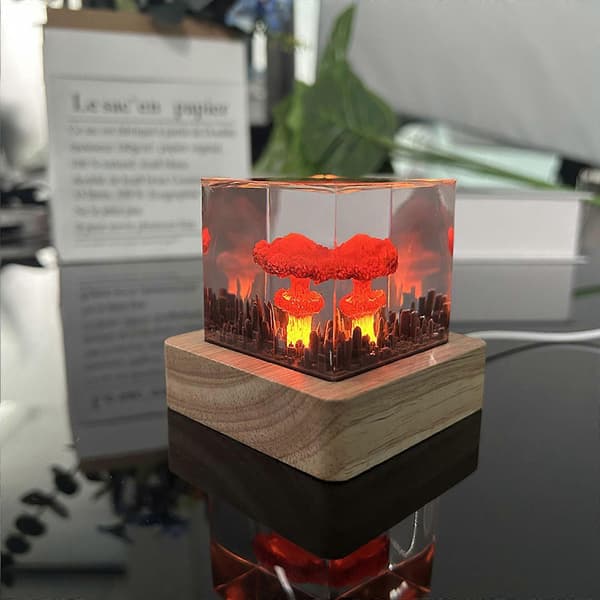 Håndlavet 3D Svampe Sky USB Natlampe - Unik Boligdekoration