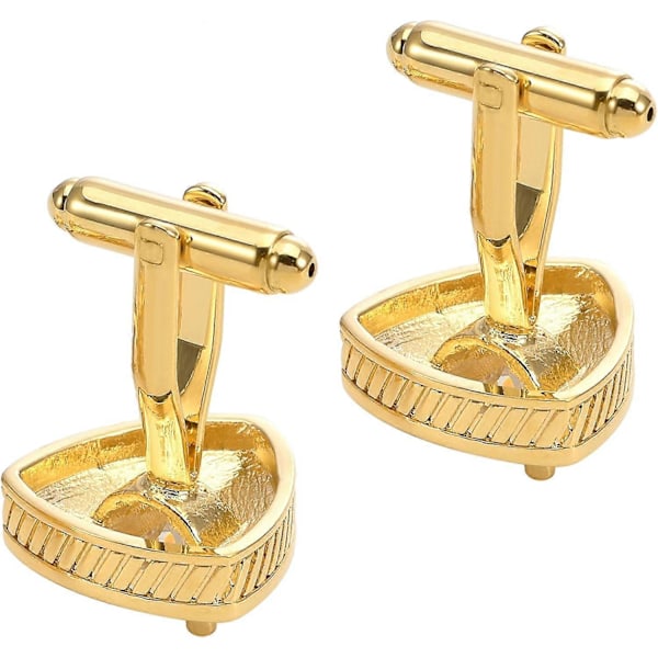 Klar Trekant Zirkon Sten Guld Krystal Elegante Manchetknapper til Bryllupsfest Forretningsbegivenheder