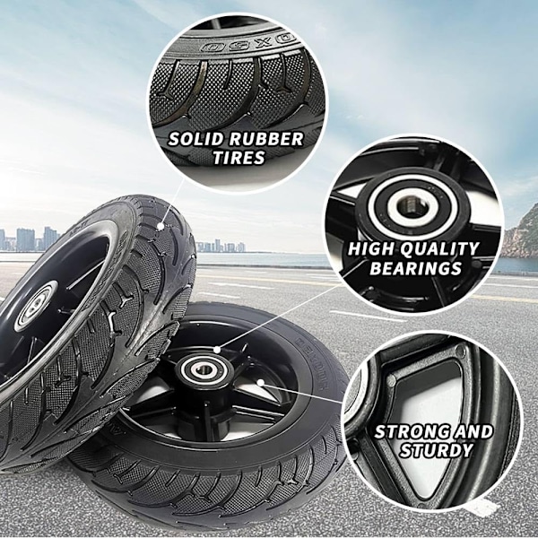 (1 st) 200x50 Solid Däck Hjul För Elektrisk Skoter Bil 8 tum Solid Hjul-hz