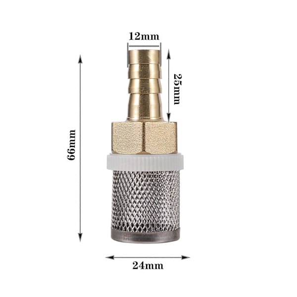 (som bild4) 2st 1/2'' Filter 6~19mm Slangfilter Trädgårdsbevattningsfilter Mässingssil Spruta Pump Filtreringsnät 304 Rostfritt Stål Mesh