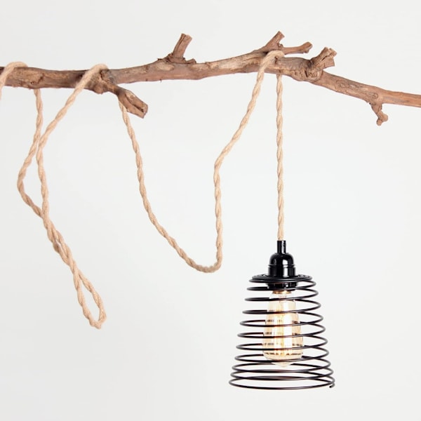 Hamprep Ljuskrona 4,5m Kabel, E27 Sockelströmbrytare med Glödlampskabel, För DIY Lampa Pendellampa Industriell Pendel