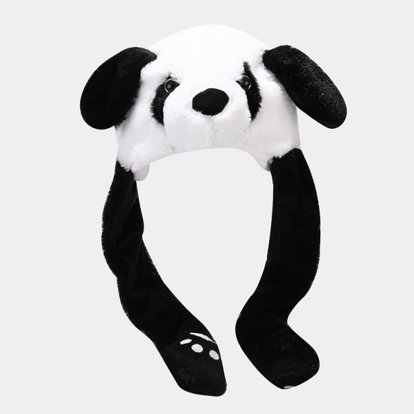 Rolig plysch Animal Ear Panda Hat Rolig Söt Panda Ears Cosplay Hat panda Vit