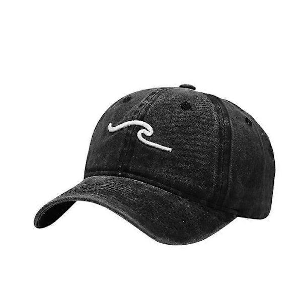 Ny baseballcaps med havbølgemotiv, vasket bomull, justerbar mote-pappa-hatt for kvinner og menn. Den beste Valentinsdagsgaven B