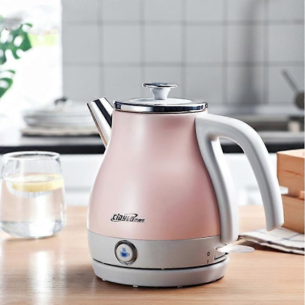 Voyage portabel vattenkokare hushåll 304 rostfritt stål liten kapacitet elektrisk vattenkokare en knapp isolering mini 1L rosa
