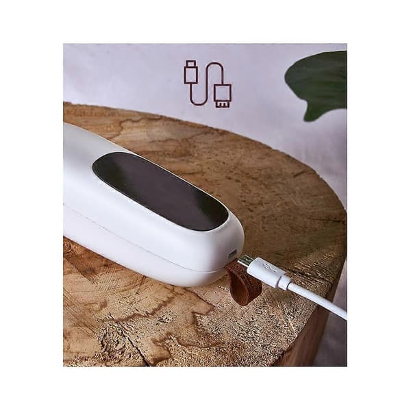 Mini Portabel Handtrycksförseglare USB Uppladdningsbar Mini Plastpåseförseglare för Hem Snacks Vit