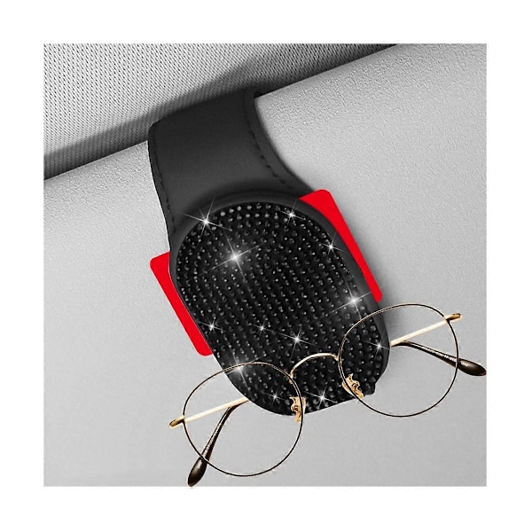 Par Bling Solbrilleholdere til Bil Solskærm Magnetiske Læder Brille Organizer Clips