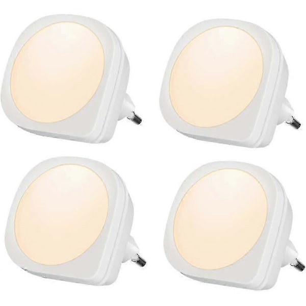Led 4-rums LED natlys stikkontakt med tusmørkesensor natlys meget god til børn Børneværelser, Badeværelse, Gang, Trappe, Korridor