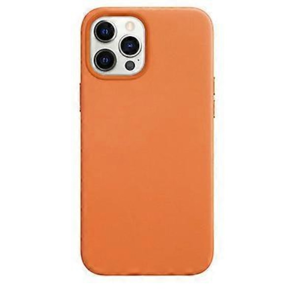 Dww-Orangefärgat Apple läderfodral med (för iPhone 12 Pro Max)
