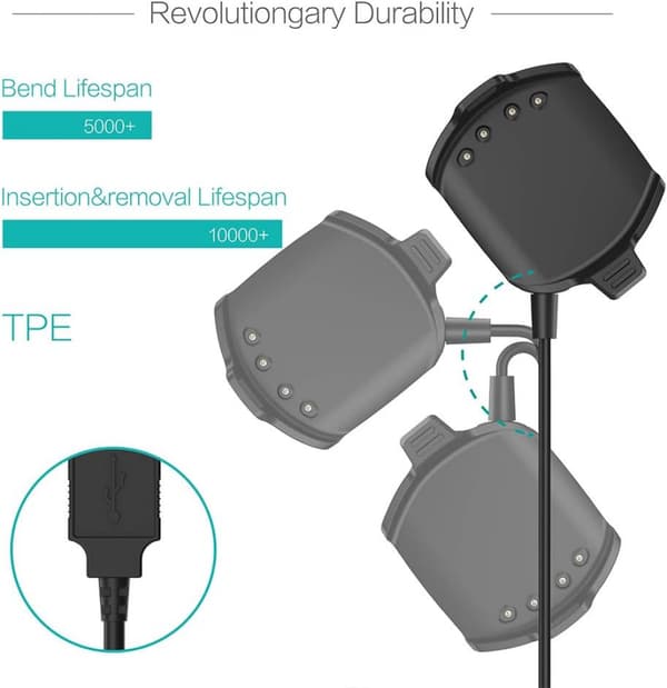 Kompatibel med Garmin Approach S2/S4 USB-kabel ladeholder Smartklokkelader