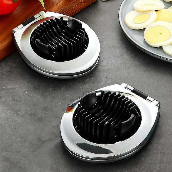 Eggdeler i rustfritt stål for egg og egg med 2 i 1 slitesterke metallskiver