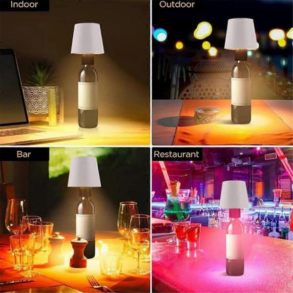 Trådløs flaskelampe, LED-flaskelys for spritflasker, oppladbare vinflaskelys
