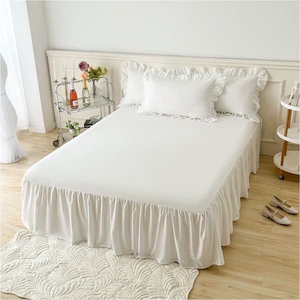 Sengekappe/daybed-betræk med flæser, 180*200 cm, kappe højde 43 cm
