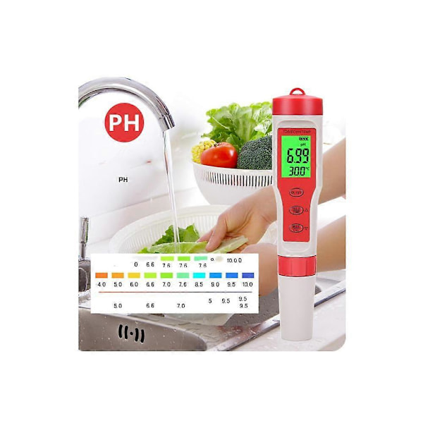 TDS / ph / EC / Temperatur fire i én Vandkvalitetstester Konduktivitet pH Pen TDS tester