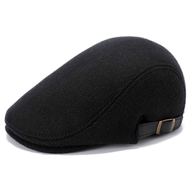 Flat Cap Herr Justerbar Keps Höst Vinter (svart)