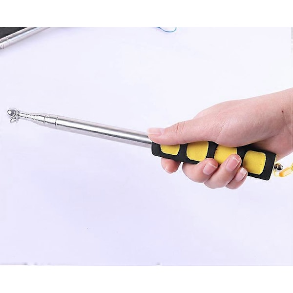 2 Stycken (Gul) Teleskopisk Flaggstång Rostfritt Stål Handhållen Flaggstång Utdragbar Bärbar Flaggstång Flaggstång Lärare Klassrum Reseledare Banner Fla