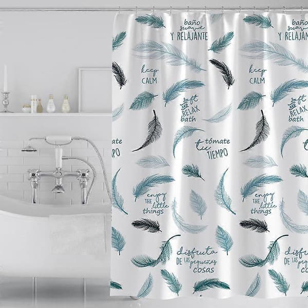 150x200cm, Duschdraperi för hemmet, fjädertryck Polyester Duschdraperi Förtjockat för badrum, vattenavvisande, mögelsäkert
