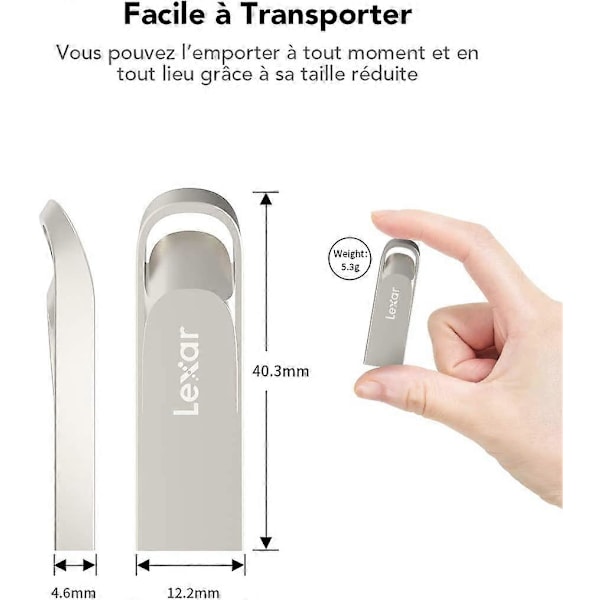 USB-minne 32 GB, USB-minnepinne med lesehastighet opptil 100 MB/s, USB 3.0, originalt metallminne vanntett og støtsikkert for bærbar PC/PC/bil
