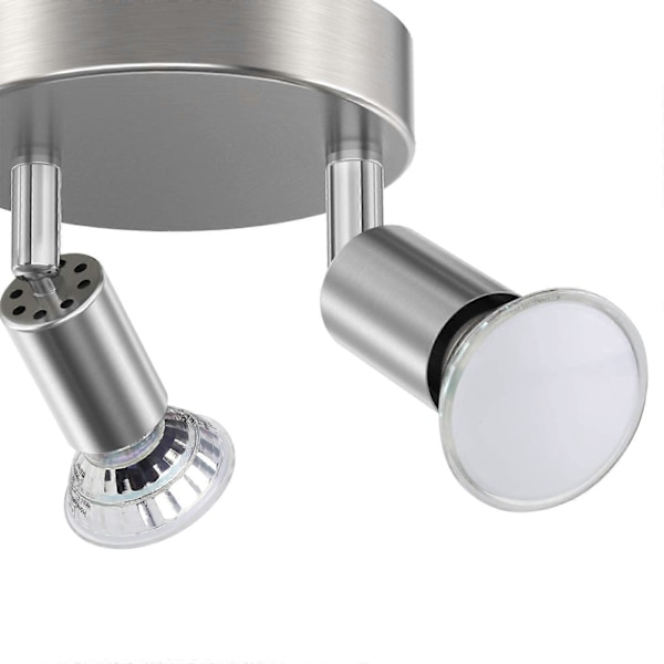 Käännettävä LED-kattovalaisin, 2-osainen pyöreä LED-kattospotti, sisältää 2x4W GU10 LED-lamppua, viileä valkoinen, keittiöön, olohuoneeseen