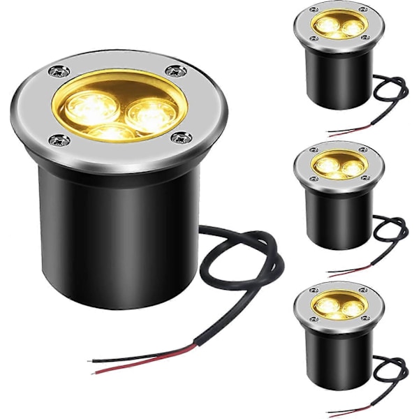 3W LED Markbelysning, 12V 24V P67 Vattentät Lågspänningslandskapsbelysning för Trädgård, Uteplats, Trappor, Gångväg, Uppfart