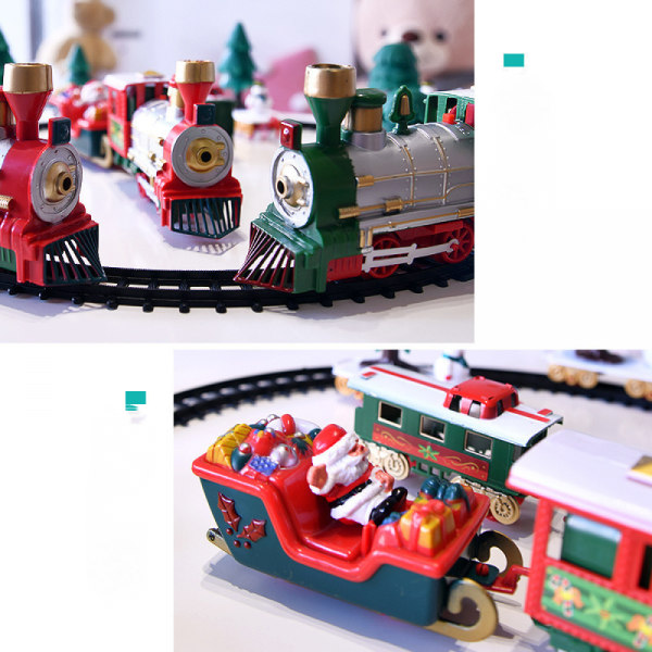 Jultåg Festligt batteridrivet leksakståg med spår