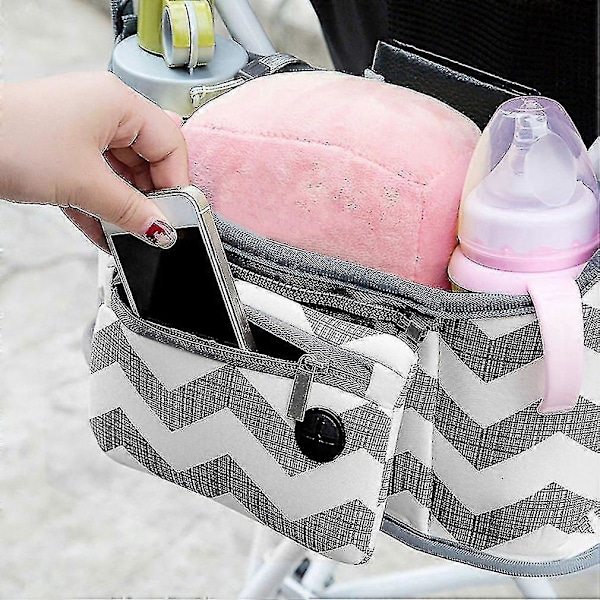 Reise Baby Pram Oppbevaringsveske Bleieflaske Organizer Barnevognkurv