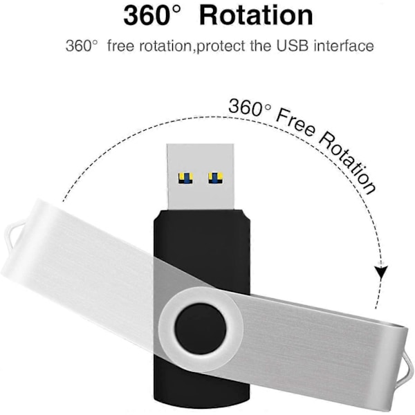 64GB USB 3.0 Flash Drive med nøglering 64GB Vandtæt Jump Drive Memory Stick til Computer/Laptop Backup