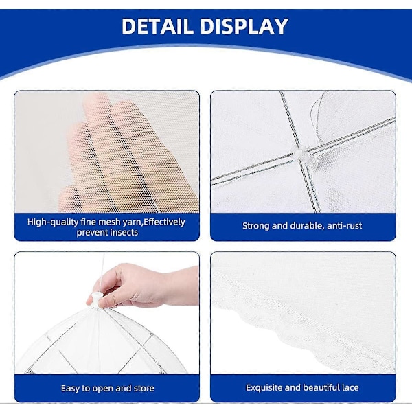 7-pack Mesh Matskydd Återanvändbara och Hopfällbara för Picknicktillbehör 1 Stor 40\"X24\" och 6-pack 17\"X17\"