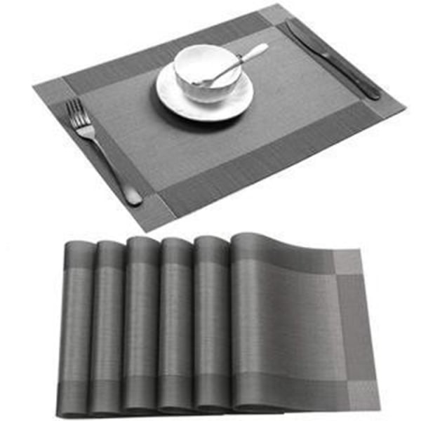 Design bordstablett 6 delar filt och läder för 6 personer