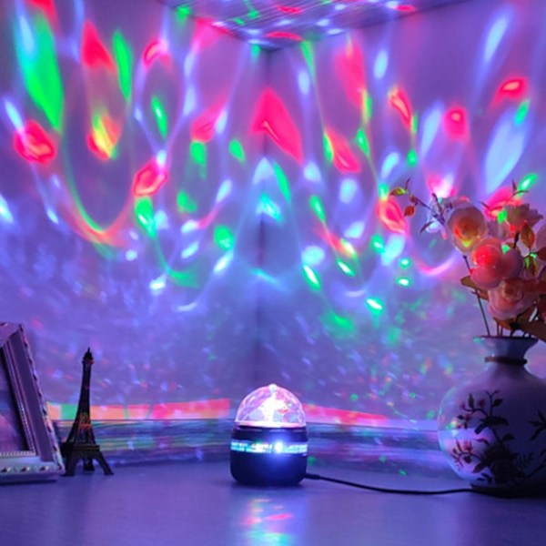 USB projeksjonslampe LED stjerneprojektor scenelys DJ discokule scene atmosfære nattlys fargerik stjernehimmel soveromsdekor