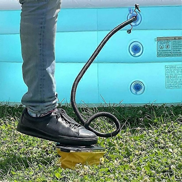 3L Fotpump, Uppblåsbar Ballong, Badring, Kajak Fotpump, Gul, 22.2*16cm
